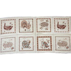 Farm Animals Quilt Cotton Fabric Floral Design
